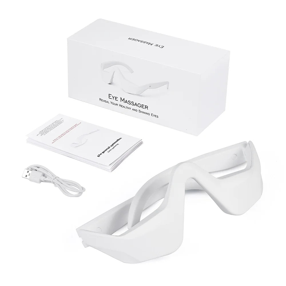 3D Augenmassagegerät mit EMS & Rotlicht – Elektrischer Eye Beauty Massager gegen Augenringe, Falten & Müdigkeit, Tragbares Augenpflege-Gerät
