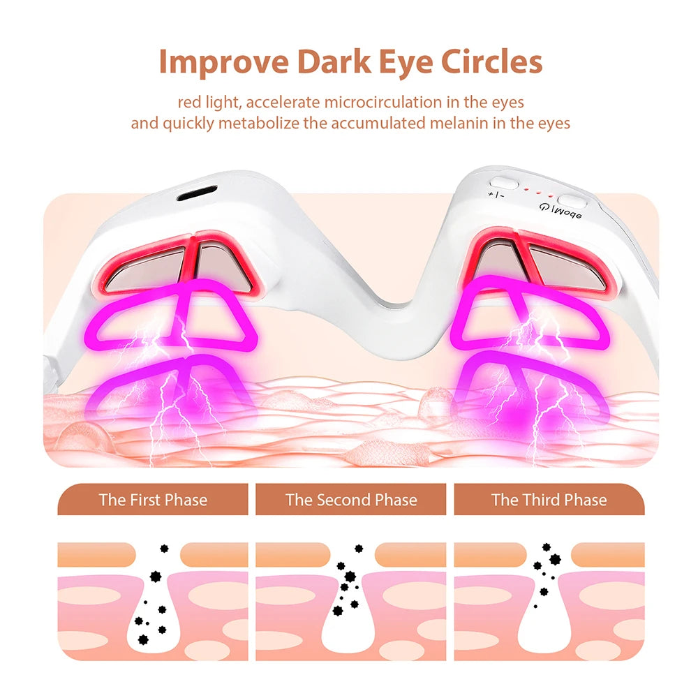 3D Augenmassagegerät mit EMS & Rotlicht – Elektrischer Eye Beauty Massager gegen Augenringe, Falten & Müdigkeit, Tragbares Augenpflege-Gerät