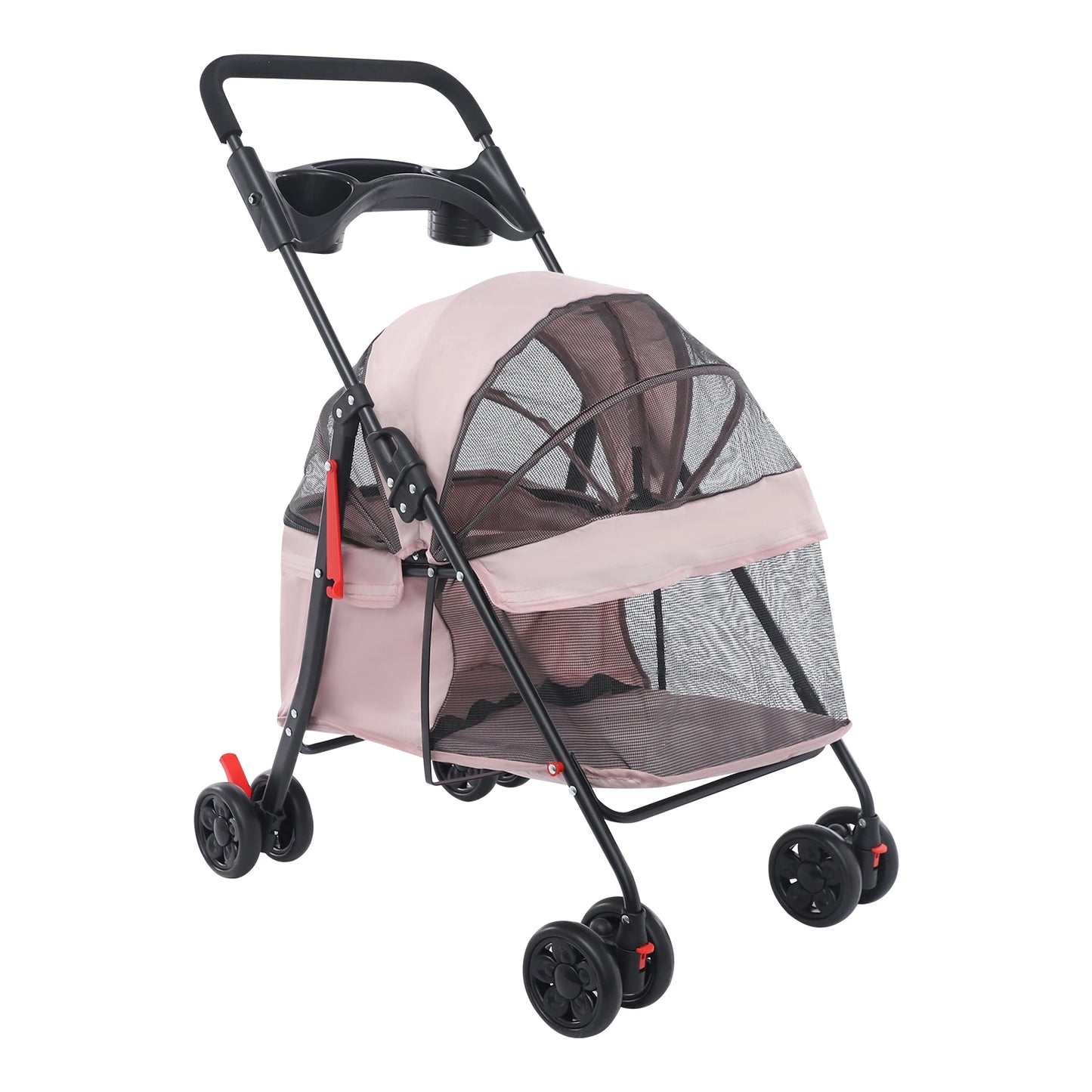 Faltbarer Haustierwagen für Hunde & Katzen | Leichter Tier-Buggy, Atmungsaktiv, Robust, 360° Räder – Für kleine & mittelgroße Haustiere