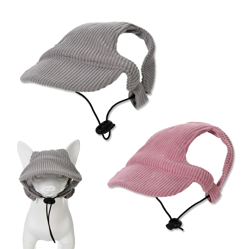 Cute Cat Dog Cap Adjustable Breathable Pet Hat With Ear Hole For Sphynx Cats Accessories Outdoor Puppy Kitten Beach Visor Hats