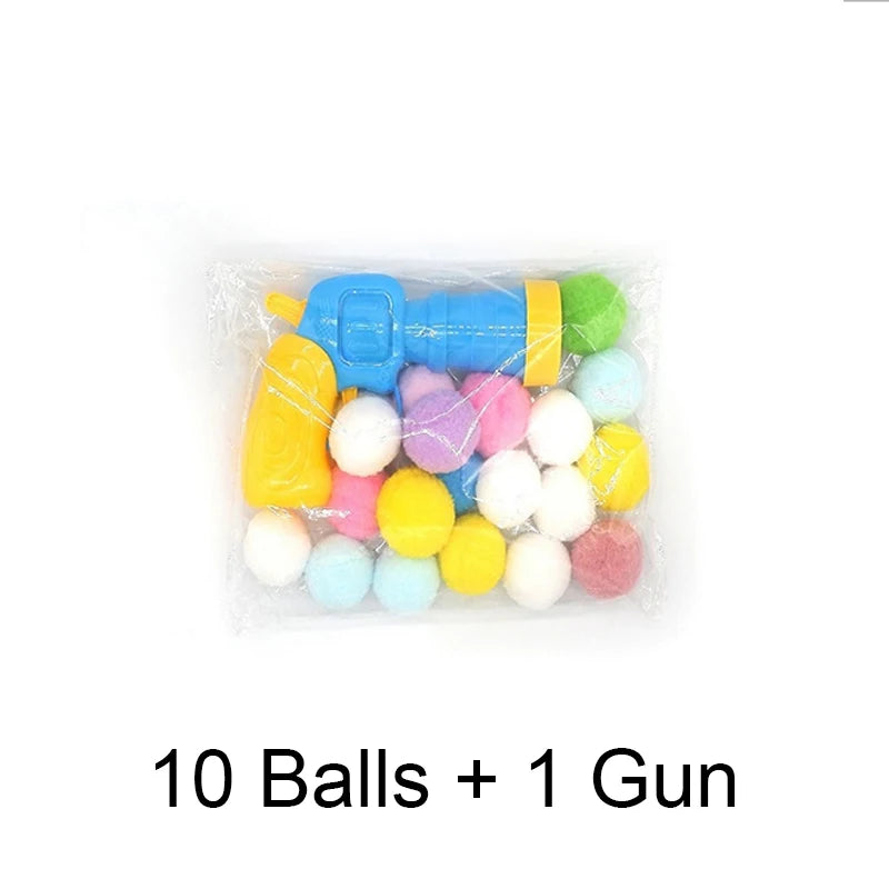 Cat Plush Interactive Launch Training Toy For Pet Kitten Creative Mini Shooting Gun Games Plush Ball Toys Pet Supplies