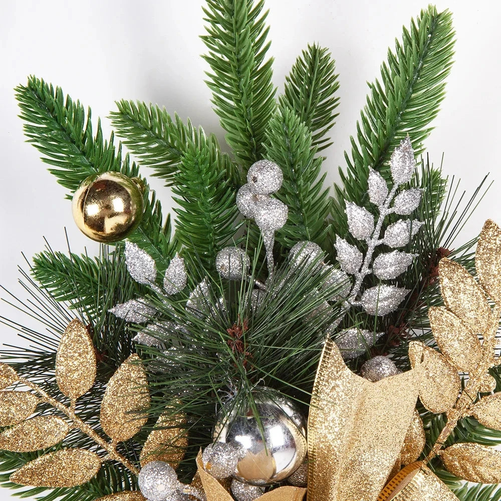 Nordische Weihnachts-Deko für Treppe & Kamin – Eleganter Kranz für Tür, Wand & Geländer | Stilvolle Holiday-Dekoration 2025