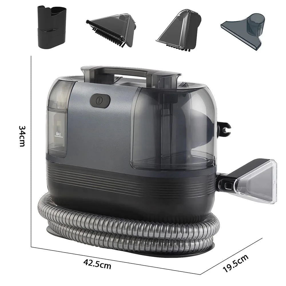 15KPA Profi-Fleckenreiniger – Tragbare Teppich- & Polsterreinigungsmaschine mit 1500W Power, Doppel-Wassertank, starker Tiefenreinigung für Sofa, Auto & Haustiere