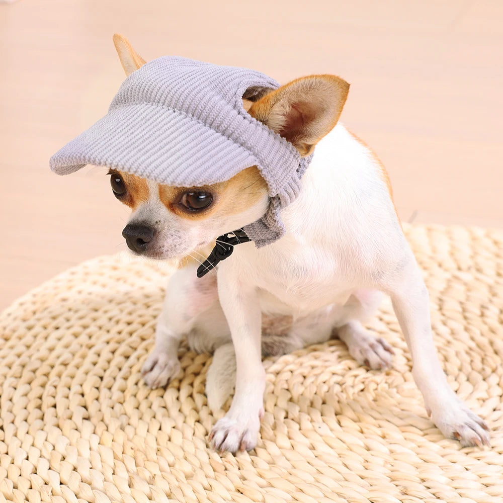 Cute Cat Dog Cap Adjustable Breathable Pet Hat With Ear Hole For Sphynx Cats Accessories Outdoor Puppy Kitten Beach Visor Hats