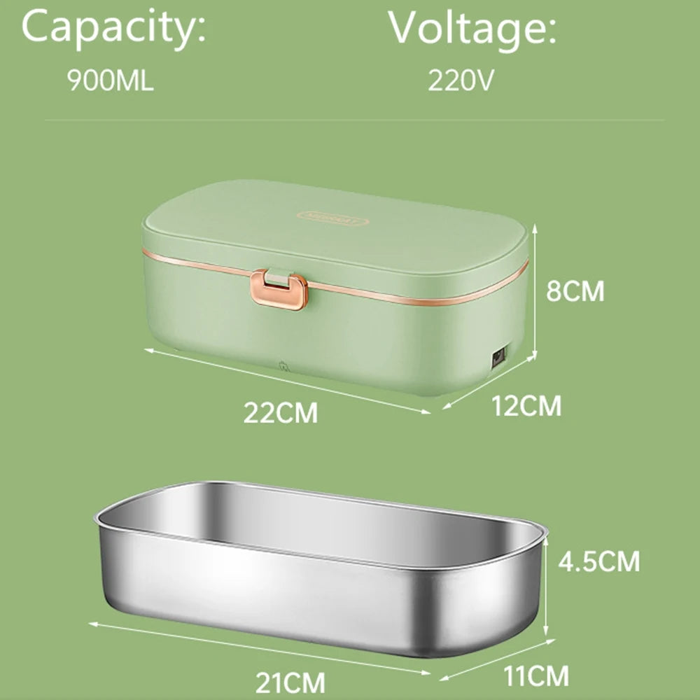 Thermo-Lunchboxen für das Büro, tragbare elektrische Lunchboxen, wasserfreie Heizung, Bento-Box, Lebensmittelwärmer aus Edelstahl