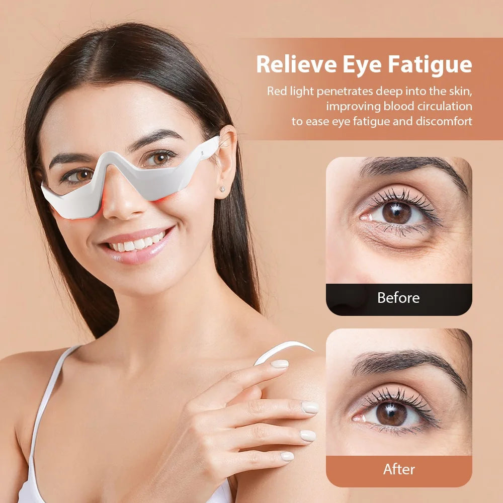 3D Augenmassagegerät mit EMS & Rotlicht – Elektrischer Eye Beauty Massager gegen Augenringe, Falten & Müdigkeit, Tragbares Augenpflege-Gerät