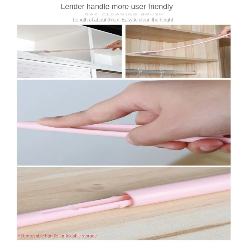 1 Stück Schlitz-Reinigungsbürste mit langem Griff, multifunktionale, abnehmbare Staubbürste, einschließlich 10 Vlies-Reinigungstücher, Heimbedarf