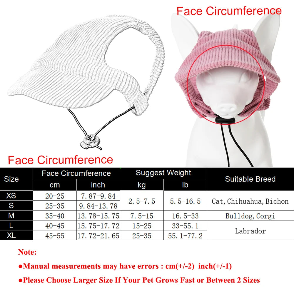 Cute Cat Dog Cap Adjustable Breathable Pet Hat With Ear Hole For Sphynx Cats Accessories Outdoor Puppy Kitten Beach Visor Hats