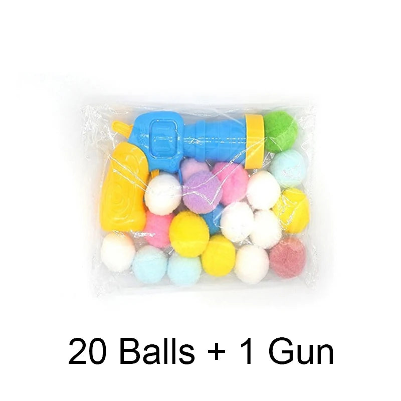 Cat Plush Interactive Launch Training Toy For Pet Kitten Creative Mini Shooting Gun Games Plush Ball Toys Pet Supplies