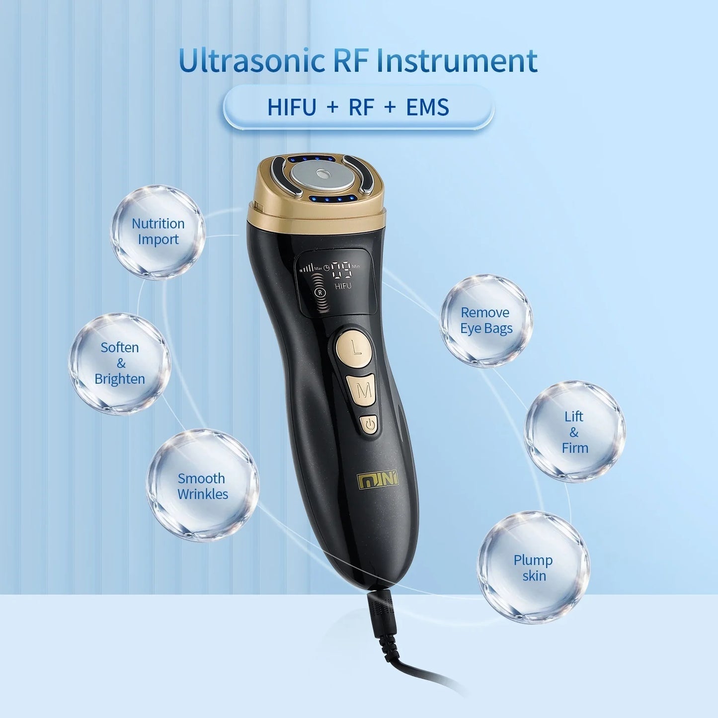 Mini HIFU Lifting Gerät – Ultraschall RF & EMS | Hautstraffung, Anti-Aging, Faltenreduktion für Gesicht, Kinn, Hals & Augen – Professionelle Behandlung für Zuhause