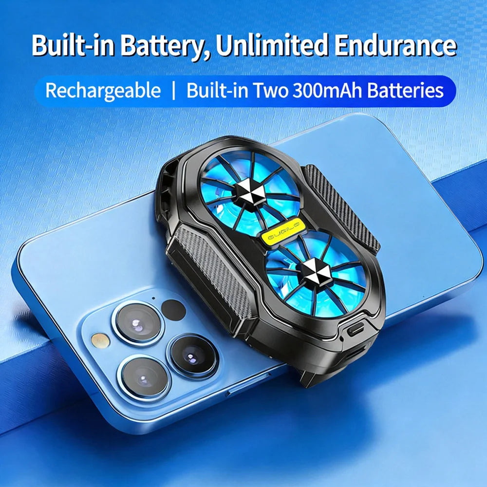 New FS01 Phone Cooler 600mAh Dual Fan Rechargeable Radiator Game Cooling Back Clip Wireless Mute for Smartphones Universal