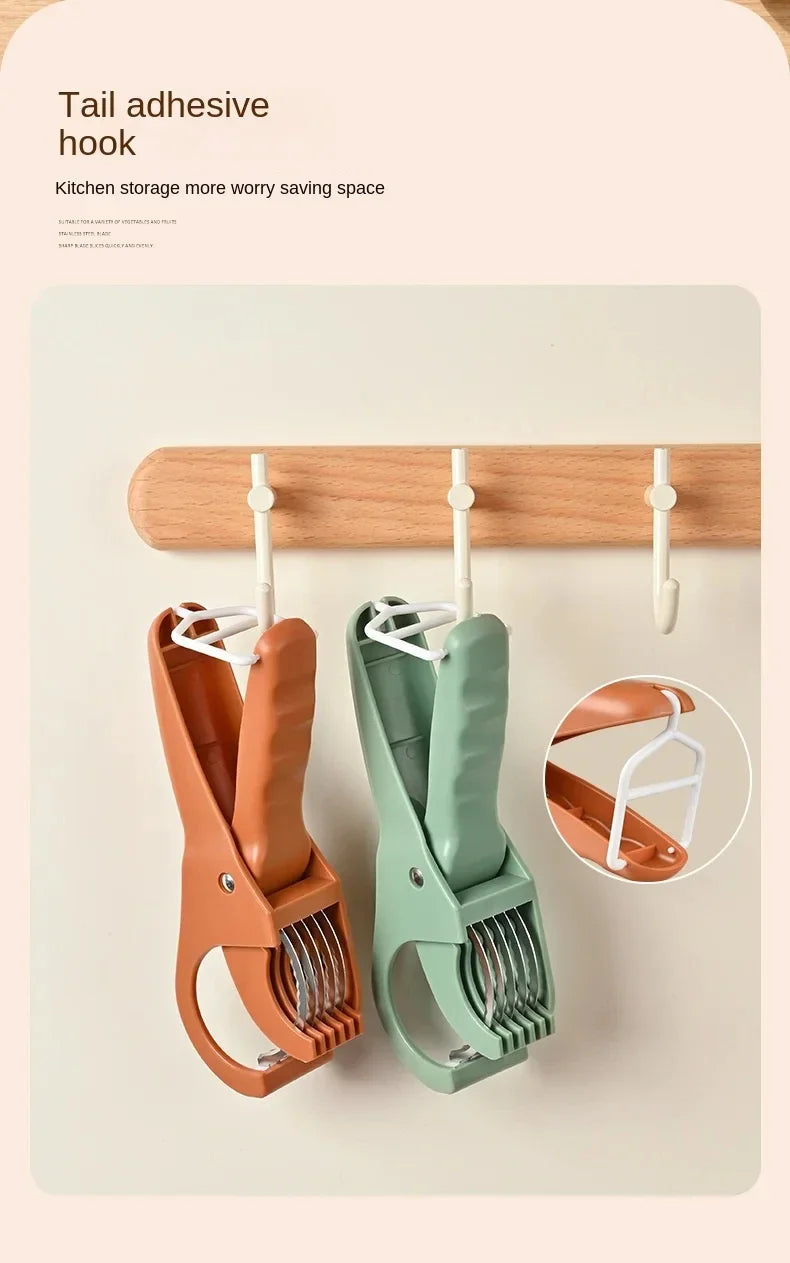 HooFun Küchenutensilien, Gemüse- und Obstschneider aus Edelstahl, multifunktionaler Salatschneider, Küchenzubehör