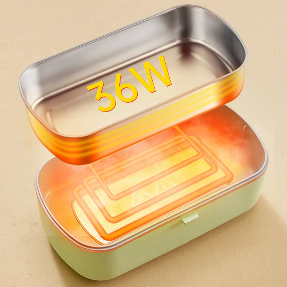 Thermo-Lunchboxen für das Büro, tragbare elektrische Lunchboxen, wasserfreie Heizung, Bento-Box, Lebensmittelwärmer aus Edelstahl