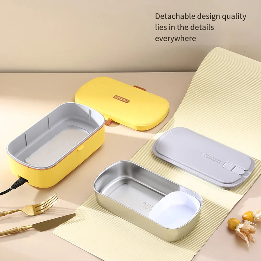 Thermo-Lunchboxen für das Büro, tragbare elektrische Lunchboxen, wasserfreie Heizung, Bento-Box, Lebensmittelwärmer aus Edelstahl