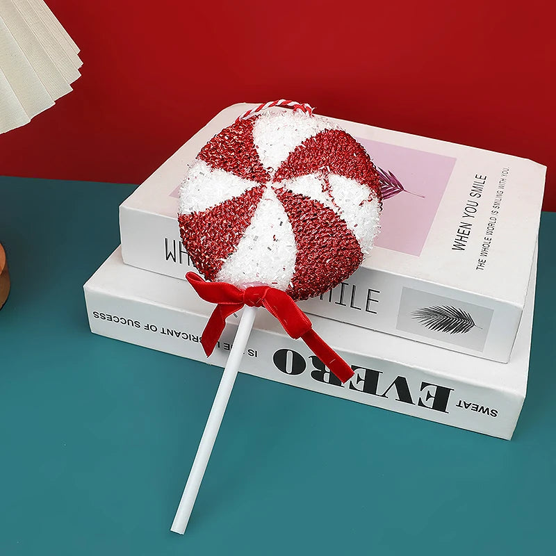 Großer Candy-Cane Weihnachtsanhänger – Rot-Weiß Deko für Baum, Tür & Party 2025