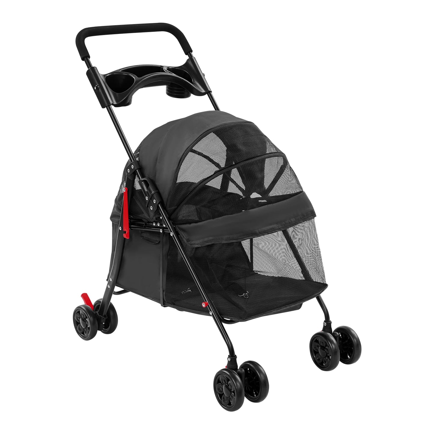 Faltbarer Haustierwagen für Hunde & Katzen | Leichter Tier-Buggy, Atmungsaktiv, Robust, 360° Räder – Für kleine & mittelgroße Haustiere