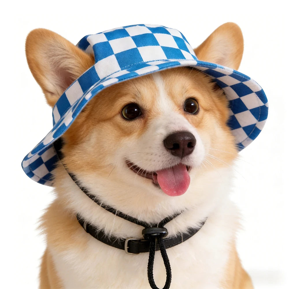 Süßer Hundehut mit Ohrenlöchern – Verstellbare Haustier Mütze & Sonnenschutz für Welpen, Mops, Corgi & kleine bis mittlere Hunde