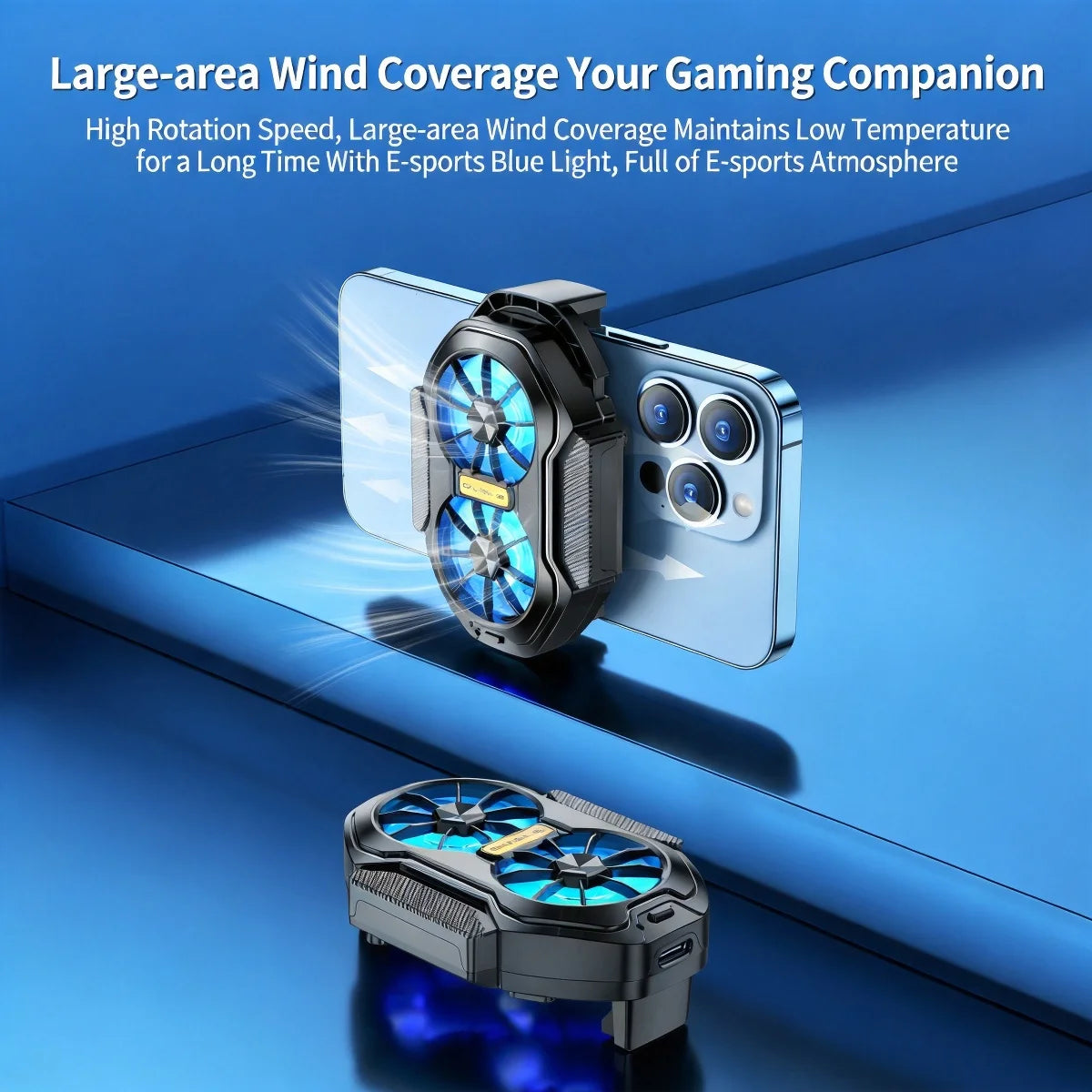 New FS01 Phone Cooler 600mAh Dual Fan Rechargeable Radiator Game Cooling Back Clip Wireless Mute for Smartphones Universal